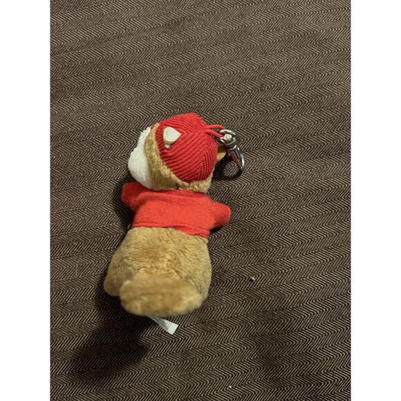 Jaag Brown & Tan Plush Beaver w Red T-Shirt Stuffed Animal Key Chain Backpack - Picture 3 of 3